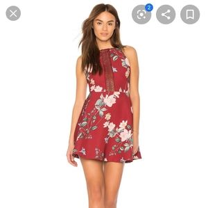 Keepsake Red Floral Fit and Flare Mini Dress